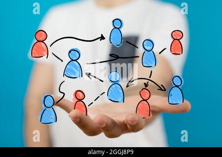 Concetto digitale di connessione al lavoro di squadra Foto Stock