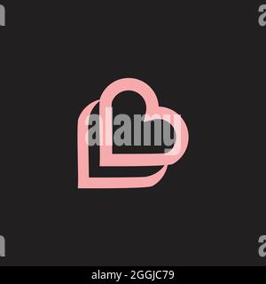 ISPIRAZIONE esclusiva DEL logo LB Initial Love Pink Illustrazione Vettoriale