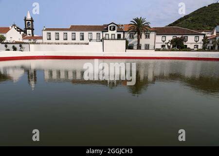 Il centro di Santa Cruz da Graciosa, isola di Graciosa, Azzorre Foto Stock