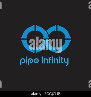 design esclusivo con logo pipe infinity Illustrazione Vettoriale