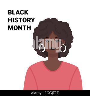 Festa del mese della storia nera. Carino illustrazione vettoriale gromanisolated africana Illustrazione Vettoriale