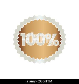 Icona del badge al 100% Illustrazione Vettoriale