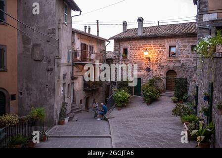 Nel rione Rocca, il centro storico di Soriano nel Cimino Foto Stock