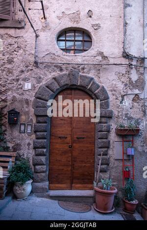 Nel rione Rocca, il centro storico di Soriano nel Cimino Foto Stock