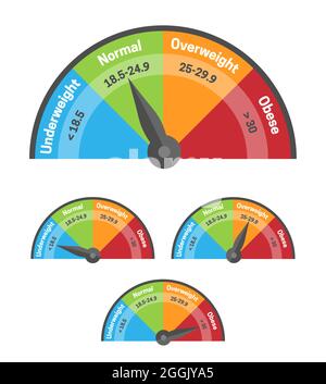 Tabella indice massa corporea BMI Illustrazione Vettoriale