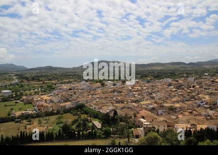 Vista dal Castell de Capdepera ad Arta, Maiorca, Isole Baleari, Spagna Foto Stock