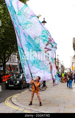 Il cambiamento climatico protester in Londra Foto Stock