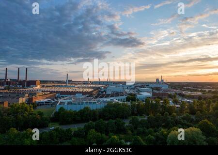 Splendida città tedesca produttrice di auto Wolfsburg Foto Stock