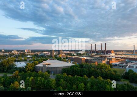 Splendida città tedesca produttrice di auto Wolfsburg Foto Stock