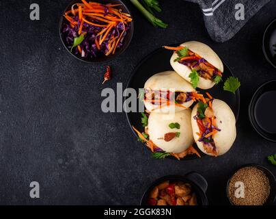 gua bao taiwanese, hamburger asiatico Foto Stock