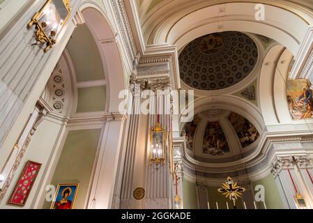 Fucecchio, Collegiata di San Giovanni Battista. Prende il nome da San Giovanni Battista e sorge sull'odierna Piazza Vittorio Veneto, sul sito di Foto Stock