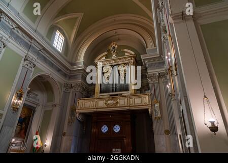 Fucecchio, Collegiata di San Giovanni Battista. Prende il nome da San Giovanni Battista e sorge sull'odierna Piazza Vittorio Veneto, sul sito di Foto Stock