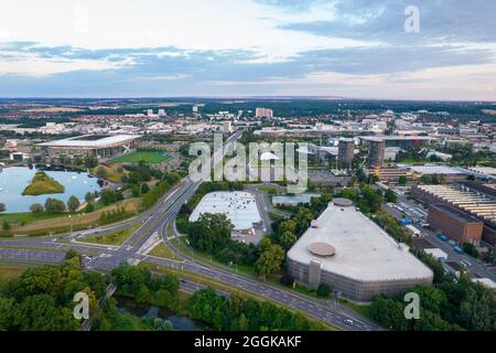 Splendida città tedesca produttrice di auto Wolfsburg Foto Stock