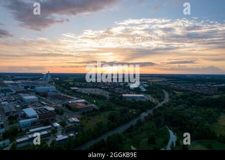 Splendida città tedesca produttrice di auto Wolfsburg Foto Stock