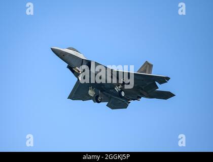 Lockheed Martin F-22 Raptor sorvolato. Portland, Oregon, Stati Uniti. Foto Stock