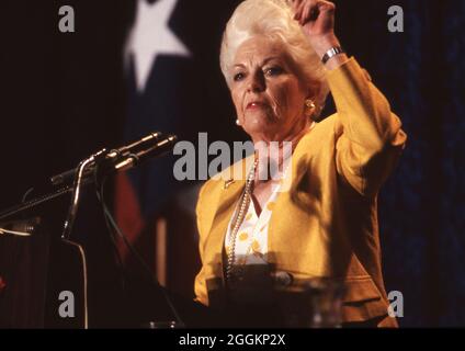 ©1990 retrospettiva di Ann W. Richards, Governatore del Texas dal 1991-1995 come ultimo governatore democratico del Lone Star state. Era parlata, divertente e nota per la sua politica progressista e femminismo. Foto Stock