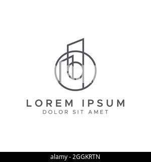 Modello di progettazione del logo della creazione iniziale di un'illustrazione vettoriale della lettera o della linea. Illustrazione Vettoriale