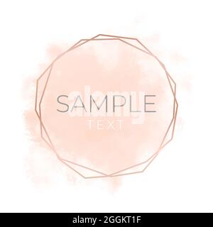 Acquerello sfondo Illustrazione in oro rosa Illustrazione Vettoriale