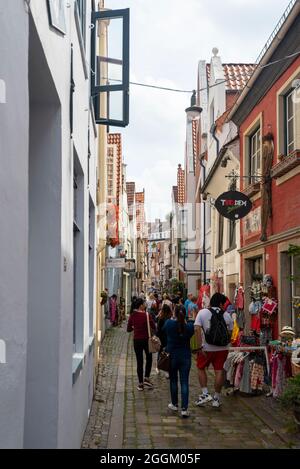 Germania, Brema, storico distretto artigianale Schnoor, Schnoorviertel, libera città anseatica di Brema Foto Stock