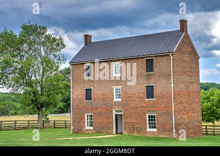 La prigione della contea di Appomattox presso l'Appomattox Court House National Historical Park in Virginia. Foto Stock