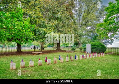 All'interno del cimitero confederato presso l'Appomattox Court House National Historical Park in Virginia. Foto Stock