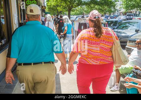 Georgia Thomasville,uomo maschio donna femmina coppia sovrappeso obese grasso pesante Foto Stock