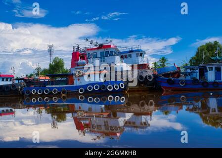 Il Bakut Island Nature Park è stato designato come parco naturale di Barito Kuala, Kalimantan meridionale. La superficie totale è di circa 18 ettari, 700 metri di lunghezza Foto Stock