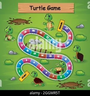 Serpenti scale gioco tema tartaruga Illustrazione Vettoriale