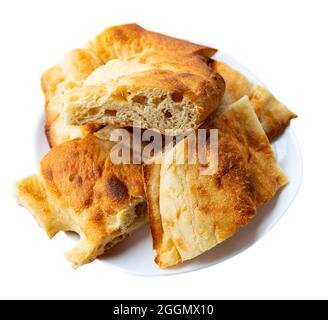 Tradizionale shotis puri di pane georgiano servito per cena Foto Stock