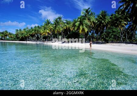 POLINESIA FRANCESE. ARCIPELAGO TUAMOTU. ATOLLO DI RANGIROA Foto Stock