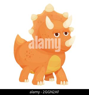 Dinosauro, animale fantasy bambino fossile animale in stile cartone animato isolato su sfondo bianco. Simpatico personaggio dinosauro, mostro divertente. Stampa, doccia per bambini. Illustrazione vettoriale Illustrazione Vettoriale