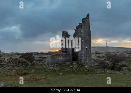 Miniera d'argento valle Minions Bodmin Moor Cornovaglia Foto Stock