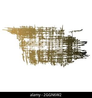 Pennello dipinto a mano punto texture, vettore, oro nero gradiente. Un elemento isolato. Sfondo bianco Illustrazione Vettoriale