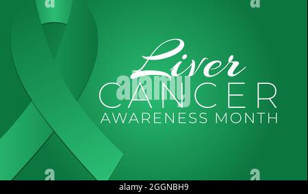 Emerald Green Liver Cancer Awareness Month Illustrazione di sfondo Illustrazione Vettoriale