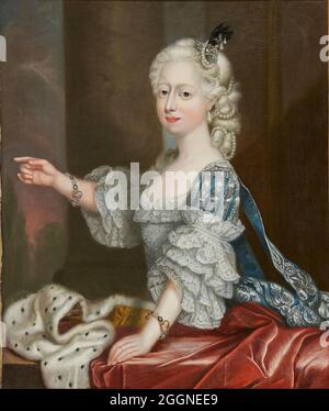 Principessa Augusta Federico di Gran Bretagna (1737-1813), duchessa di Brunswick-Wolfenbuttel. Museo: COLLEZIONE PRIVATA. Autore: Thomas Frye. Foto Stock