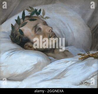 Napoleone sul suo letto di morte, 5 maggio 1821. Museo: Musée de la Légion d'honneur, Parigi. Autore: HORACE VERNET. Foto Stock