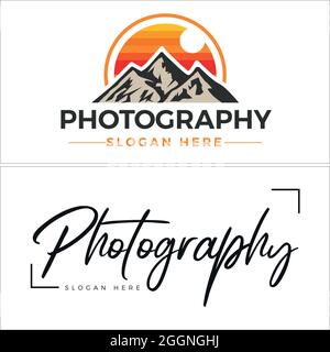 Fotografia business foto studio logo design Illustrazione Vettoriale