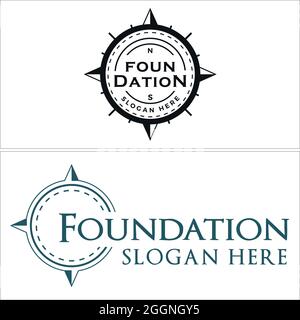 Illustrazione vettoriale del logo della bussola Illustrazione Vettoriale