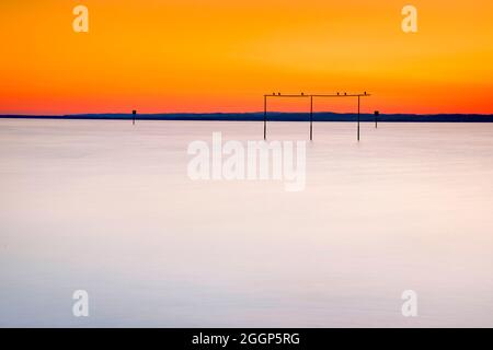 Blick von Arbon über den Bodensee bei Sonnenaufgang Foto Stock
