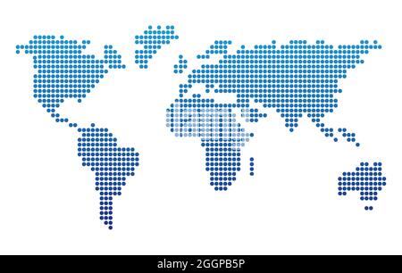 Disegno di illustrazione vettoriale della mappa mondiale punteggiata Illustrazione Vettoriale