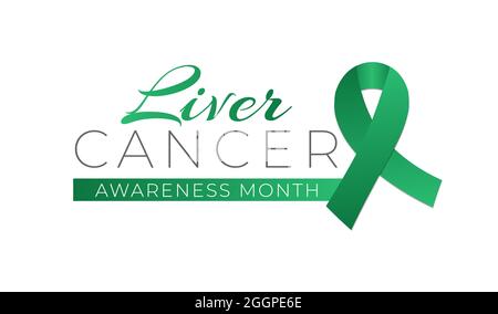 Mese di consapevolezza del cancro del fegato isolato Logo icona segno Illustrazione Vettoriale