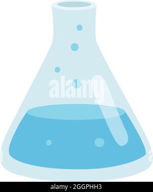 Vettore cartoon icona fiasca chimica. Bicchiere da laboratorio Illustrazione Vettoriale