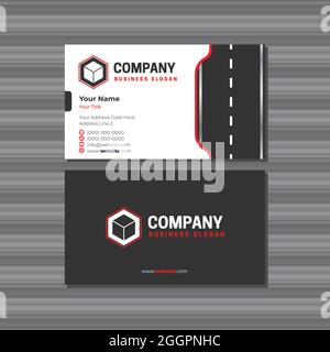 Road Business Card Design Transportation Business Illustrazione Vettoriale