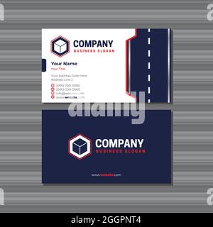 Road Business Card Design per Auto, Taxi, Trasporti Business Illustrazione Vettoriale