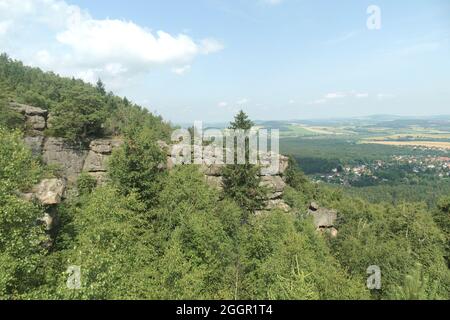 Zittauer Gebirge Berg Töpfer Oybin Foto Stock