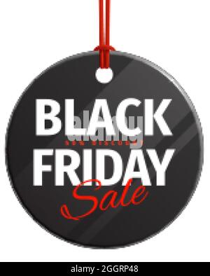Black friday e cyber monday vendita badge composizione con tag a forma di cerchio con testo ornato illustrazione vettoriale Illustrazione Vettoriale