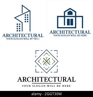 Architettura casa costruzione logo design Illustrazione Vettoriale