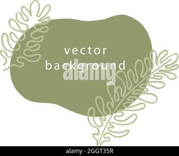 Banner floreale con foglie, ecologia e natura Illustrazione Vettoriale