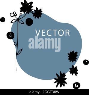 Fiori selvatici su banner o biglietto fiorista di saluto Illustrazione Vettoriale