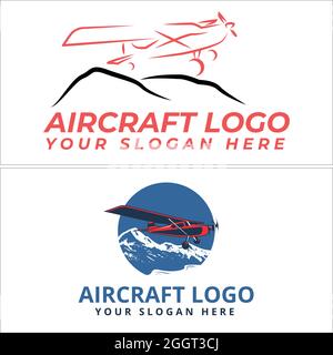 Aereo aereo aereo aereo viaggio aereo disegno del logo Illustrazione Vettoriale